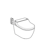 Inodoro bidé serie AquaClean Tuma Comfort de Geberit. Inodoro suspendido - blanco alpino